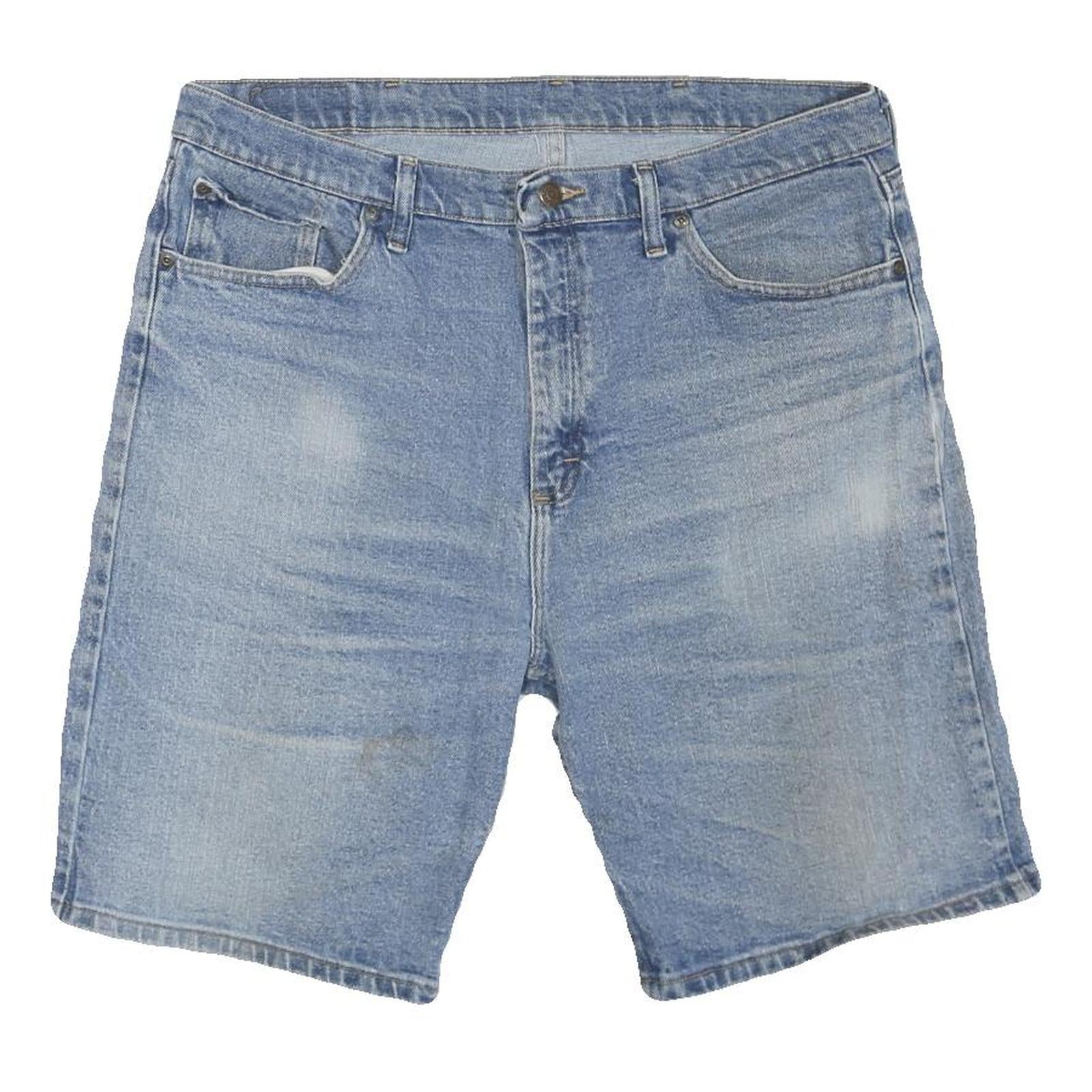 WRANGLER Mens Denim Blue Casual Shorts L W36 Classic Cotton Blend 5-Pocket Refurbished - N/A refurbished available on Cerqular