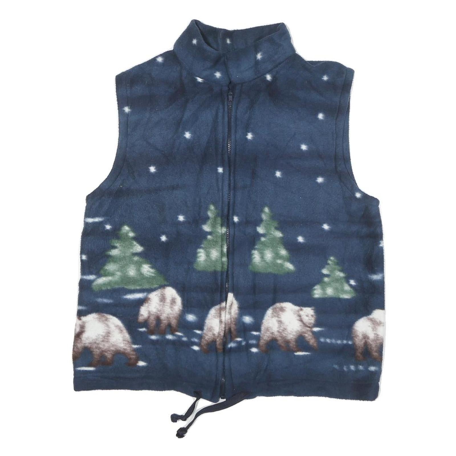 Buy Womens Blue Polyester Blend Fleece Sleeveless Zip Front Bear & Trees Print Vest Refurbished - $37.69 Womens Blue Polyester Blend Fleece Sleeveless Zip Front Bear & Trees Print Vest Refurbished - N/A refurbished available on Cerqular