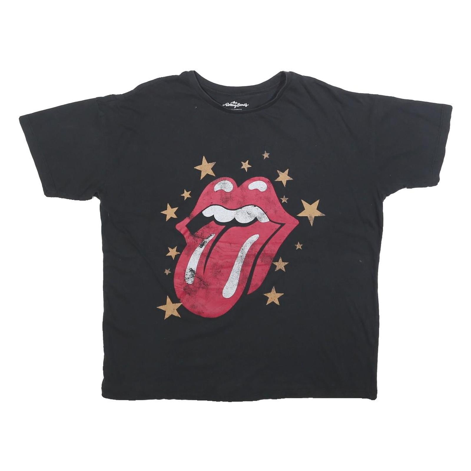 THE ROLLING STONES Mens Black Band T-Shirt M Short Sleeve Crew Neck Iconic Logo Refurbished - N/A refurbished available on Cerqular
