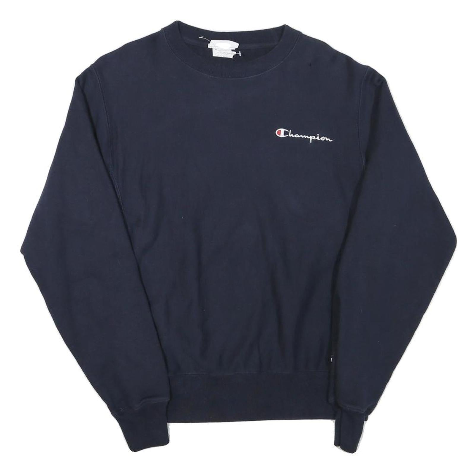 CHAMPION Mens Navy Blue Cotton Blend Sweatshirt S Crew Neck Casual Pullover Refurbished - N/A refurbished available on Cerqular