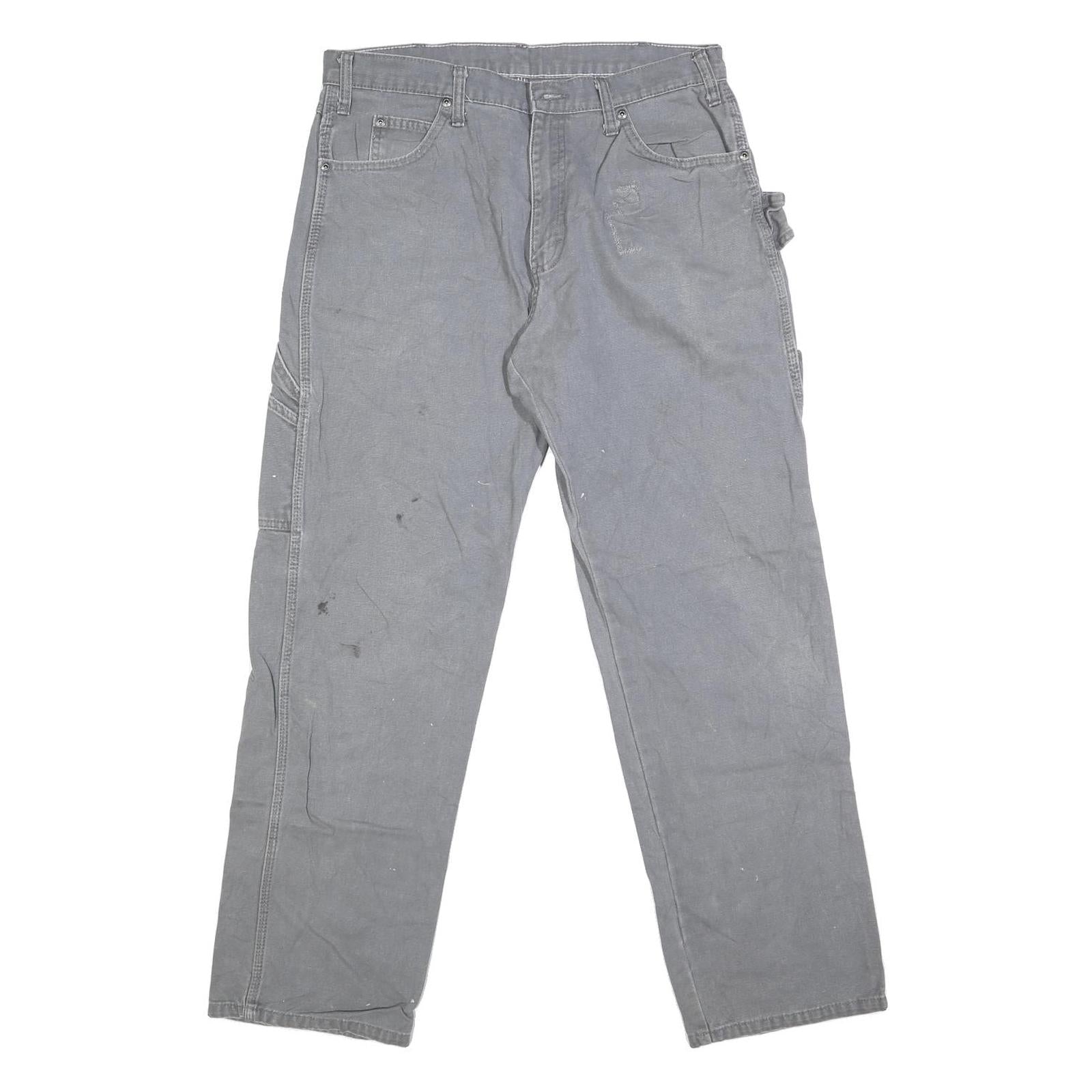 DICKIES Mens Jeans Grey Regular Straight Denim Medium W32 L31 Workwear Refurbished - N/A refurbished available on Cerqular