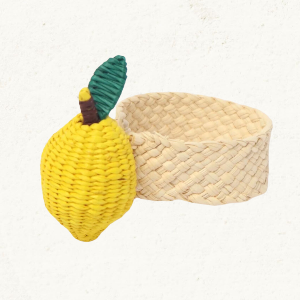 Lemon Napkin Ring - Made of Iraca Palm - Sold by Set | Pack: Pack of 6 Refurbished - Apalma Handmade refurbished available on Cerqular