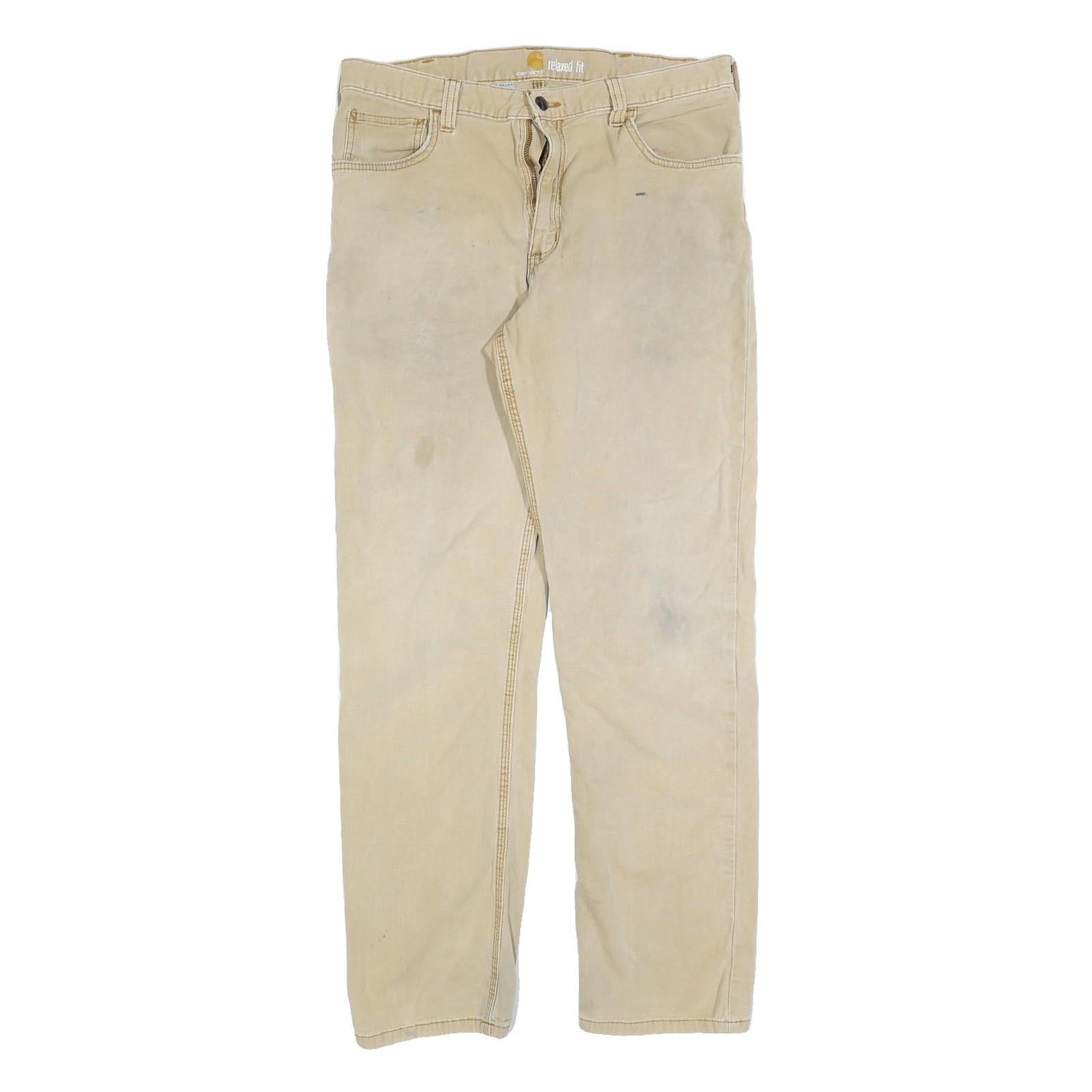 CARHARTT Relaxed Mens Beige Polyester Relaxed Fit Straight Trousers W33 L30 Refurbished - N/A refurbished available on Cerqular