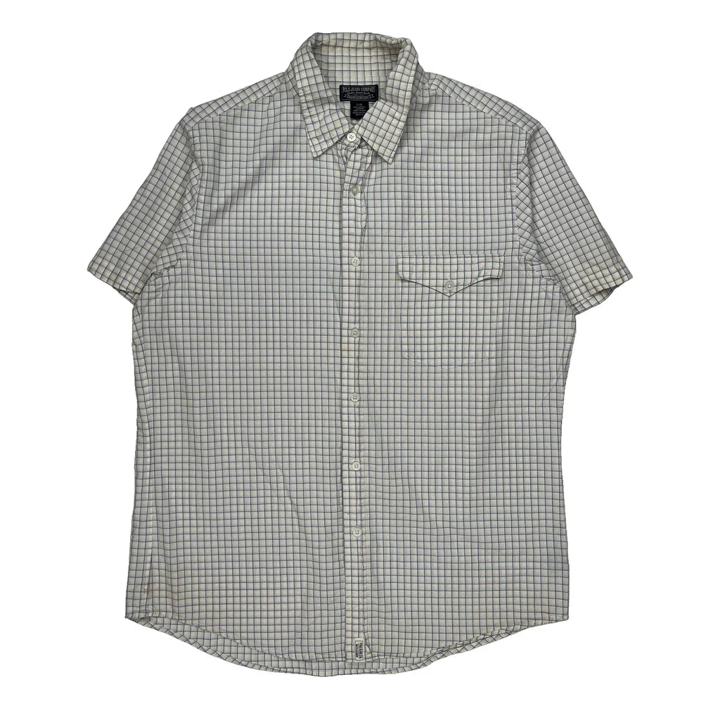 Polo By Ralph Lauren Checked Short Sleeve Shirt - Large White Cotton Refurbished - Thrifted (note: this is a term often used to describe second- refurbished available on Cerqular