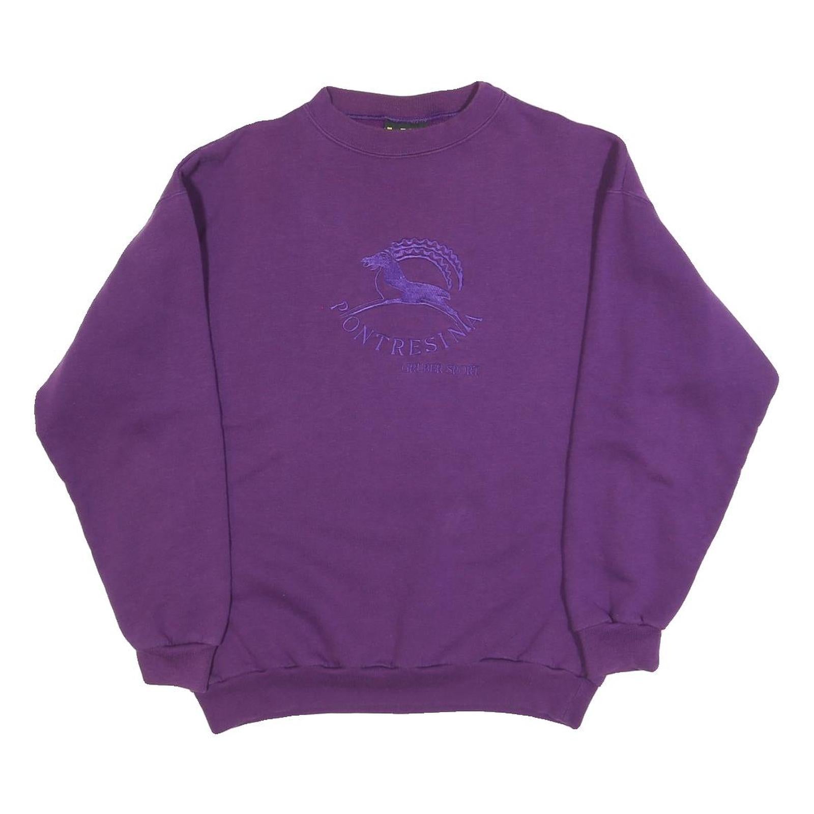US BULL Womens Purple Crew Neck L Sweatshirt Cotton Blend Comfortable Casual Refurbished - N/A refurbished available on Cerqular