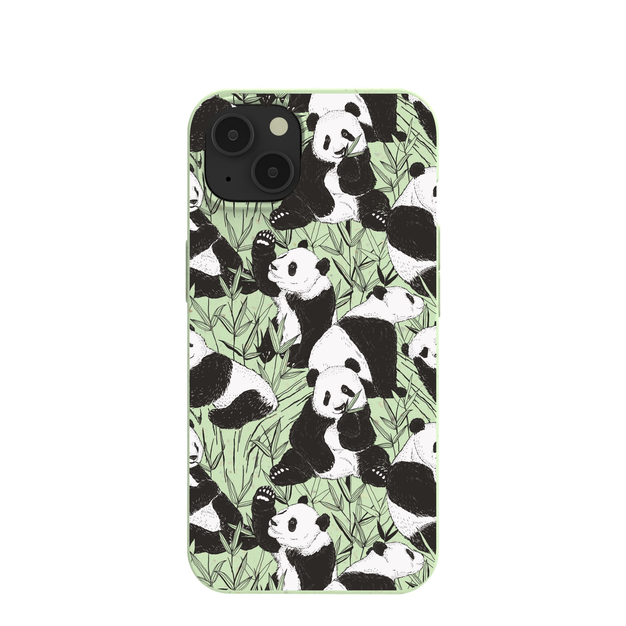 Sage Green Pandamonium iPhone 13 Case Refurbished - Pela Case refurbished available on Cerqular
