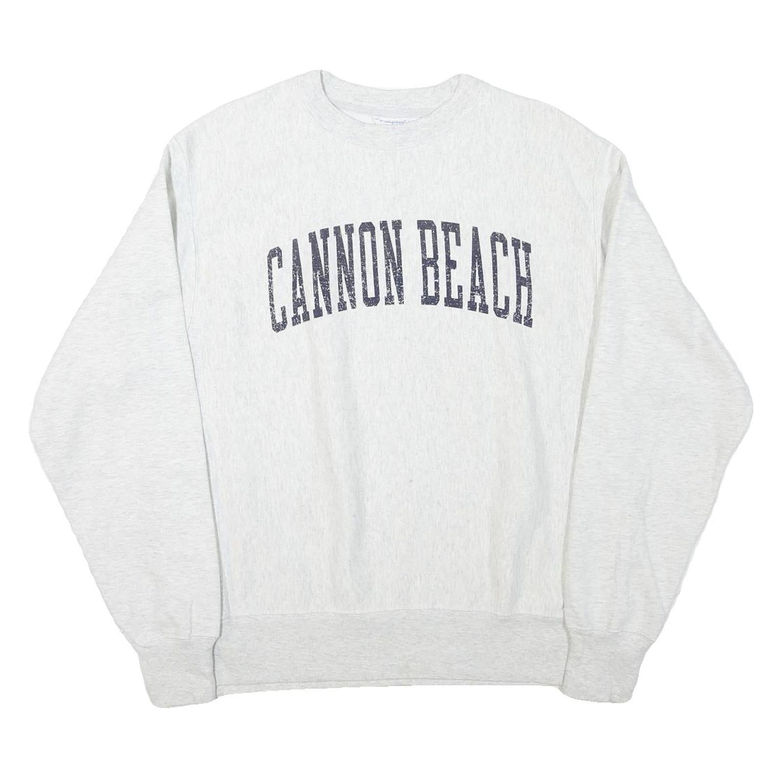 CHAMPION Mens Grey Cannon Beach Crew Neck M Cotton Blend Sweatshirt Pullover Refurbished - N/A refurbished available on Cerqular