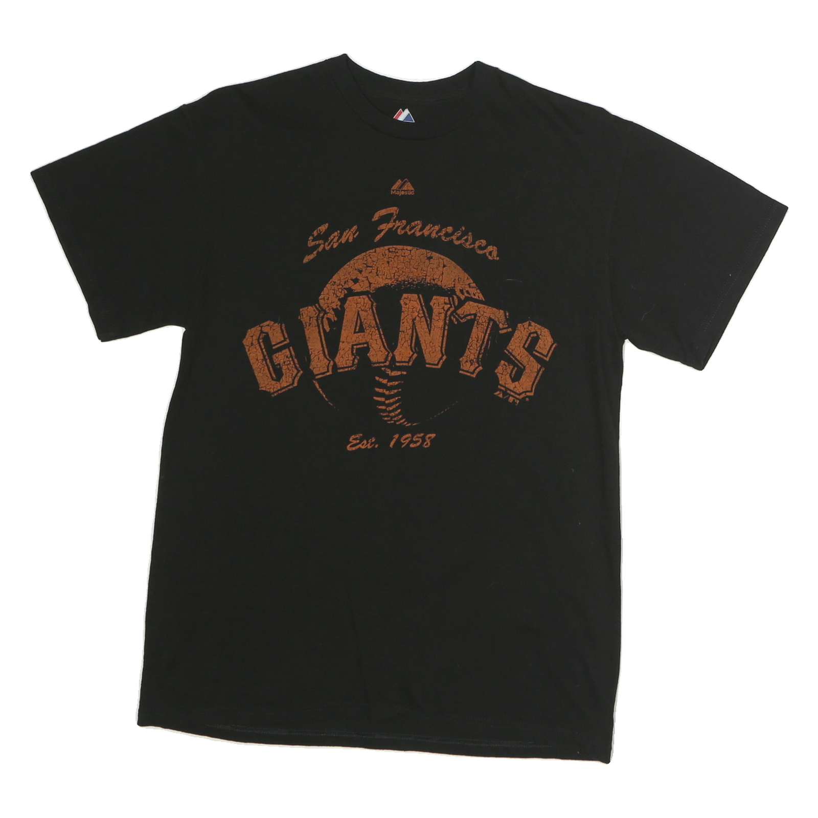 MAJESTIC Mens Black San Francisco Giants Graphic T-Shirt M Short Sleeve Crew Refurbished - N/A refurbished available on Cerqular