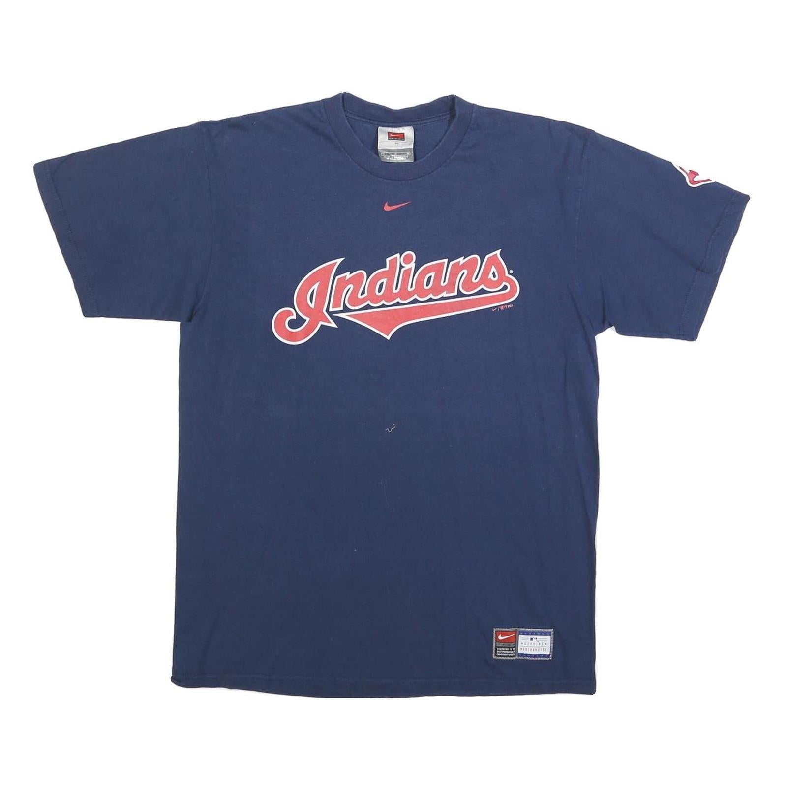 NIKE Mens Blue Indians Graphic T-Shirt M Short Sleeve Crew Neck Sportswear Refurbished - N/A refurbished available on Cerqular