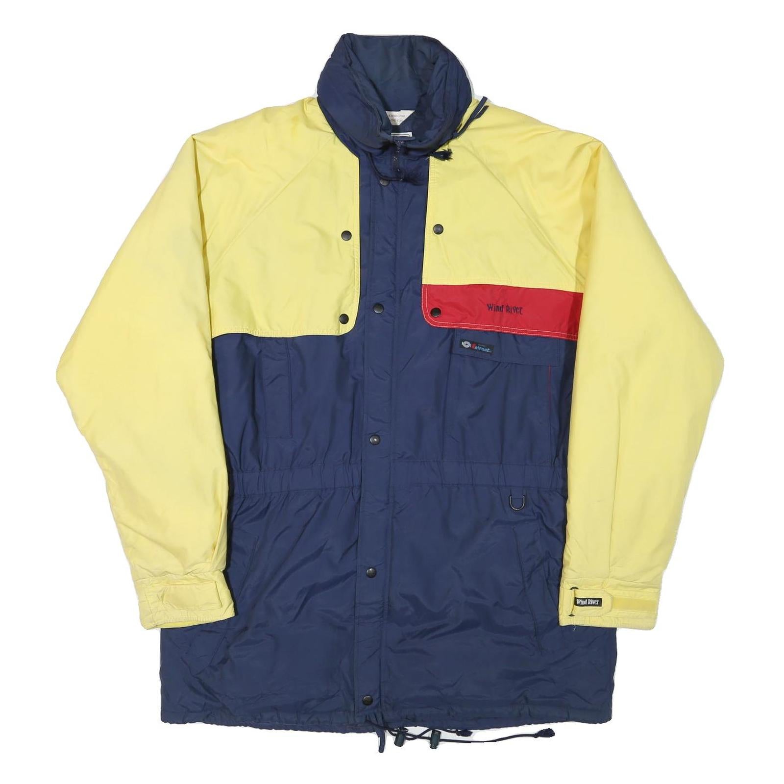 ENTRANT Mens Yellow & Blue Colourblock Zip Jacket L Polyester Blend Outdoor Refurbished - N/A refurbished available on Cerqular