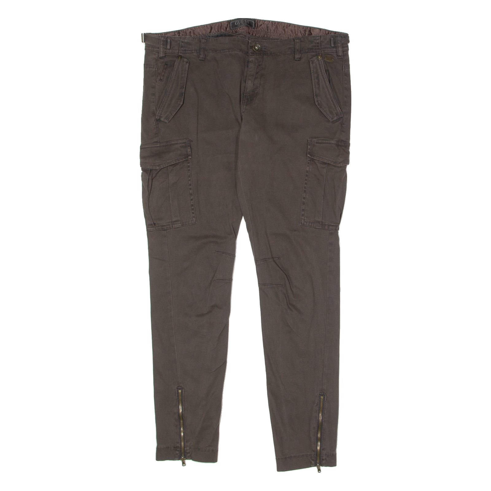 GUESS Cargo Womens Trousers Brown Relaxed Tapered W36 L29 Refurbished - N/A refurbished available on Cerqular