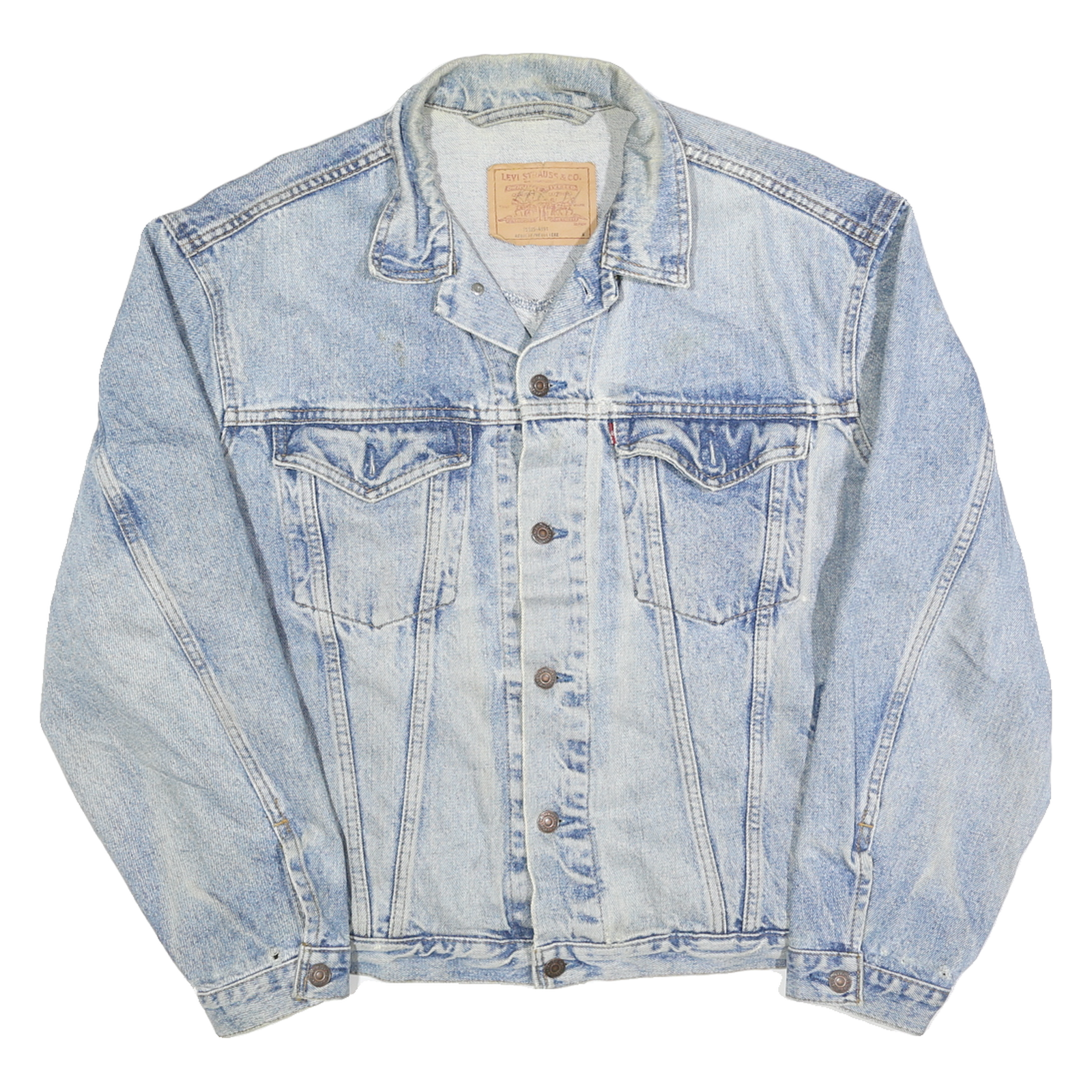 LEVI'S Mens Blue Denim Jacket M Cotton Classic Button Closure Western Style Refurbished - N/A refurbished available on Cerqular