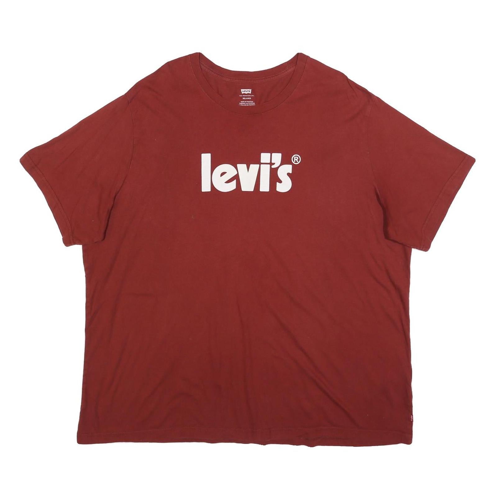 LEVI'S Mens Red Crew Neck 2XL Short Sleeve Cotton Blend T-Shirt Casual Refurbished - N/A refurbished available on Cerqular