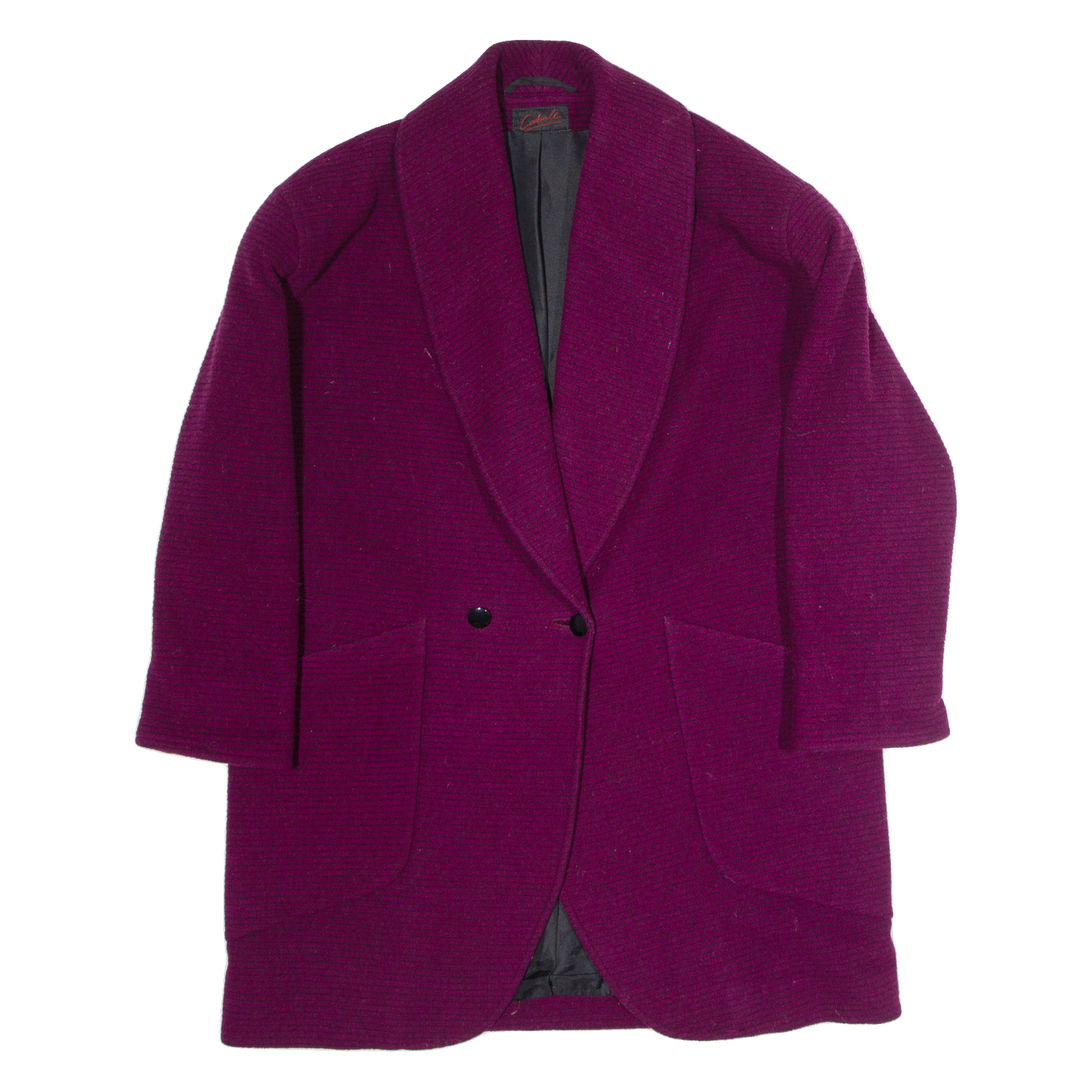 CABALE Womens Overcoat Coat Purple Flannel Striped XL Refurbished - N/A refurbished available on Cerqular