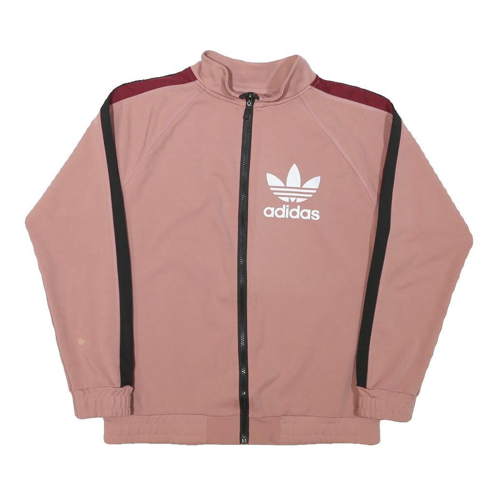 ADIDAS Womens Pink Burgundy&Black Track Jacket M Polyester Blend Zip Refurbished - N/A refurbished available on Cerqular