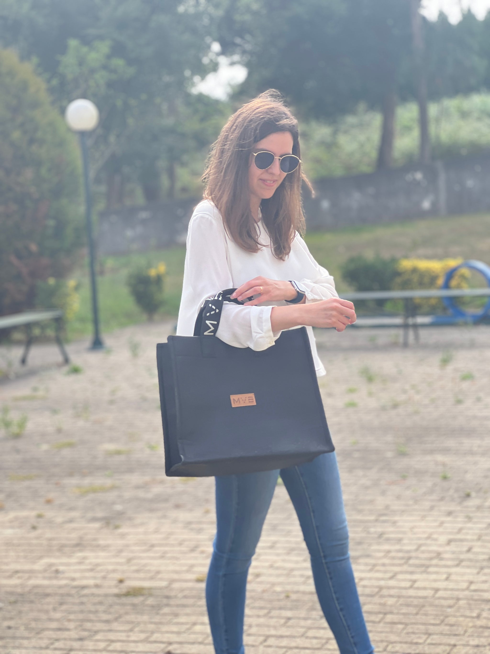Tote Bag XL black cork Refurbished - My Vegan Bags refurbished available on Cerqular