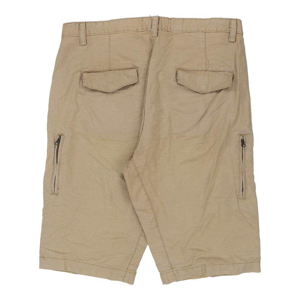Piazza Italia Cargo Shorts - 38W 14L Beige Cotton Refurbished - Thrifted (note: this is a term often used to describe second- refurbished available on Cerqular