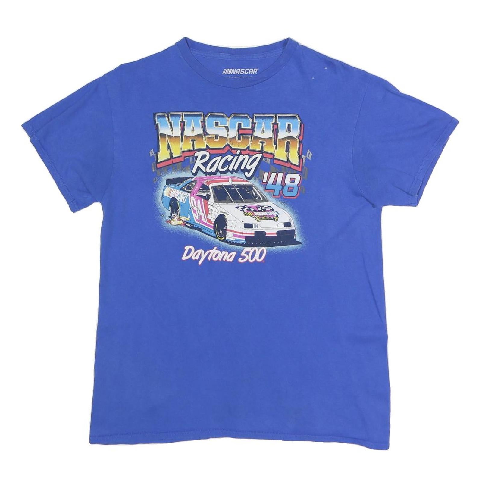 NASCAR Mens Blue Racing Graphic T-Shirt M Short Sleeve Crew Neck Daytona 500 Refurbished - N/A refurbished available on Cerqular