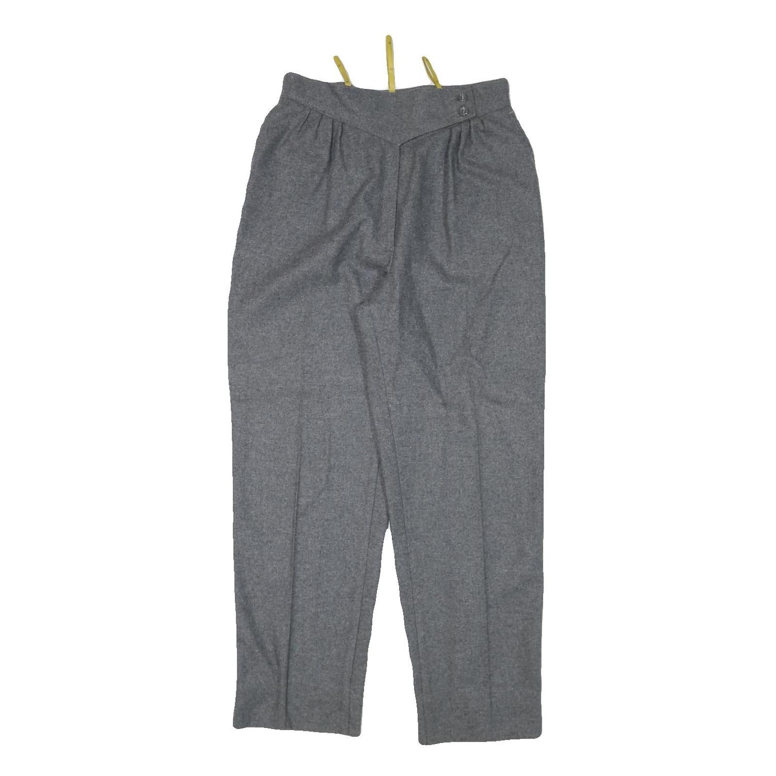 C&A Womens Wool Grey Relaxed Tapered Trousers W27 L27 Classic Zip Closure Refurbished - N/A refurbished available on Cerqular