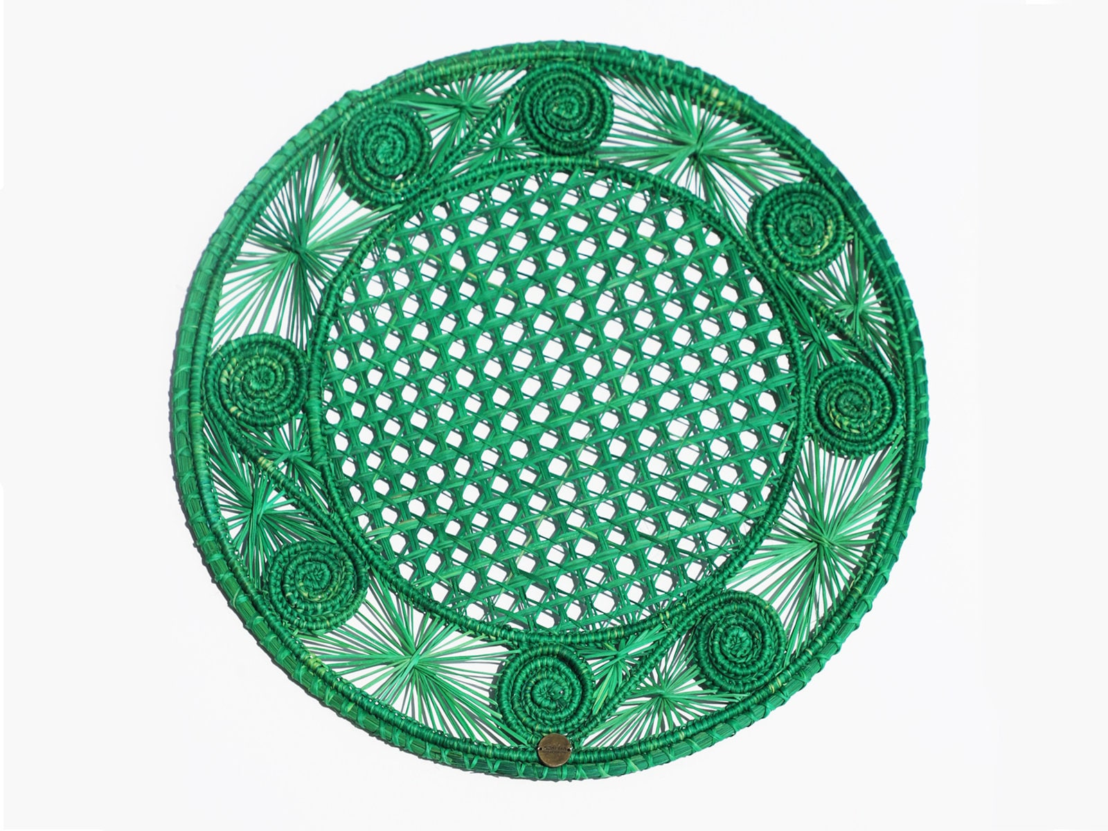 Caracoli Red Iraca Straw Placemats - Pack of 6 - Made of Natural Palm | Pack: Pack of 6 | Color: Green Refurbished - Apalma Handmade refurbished available on Cerqular
