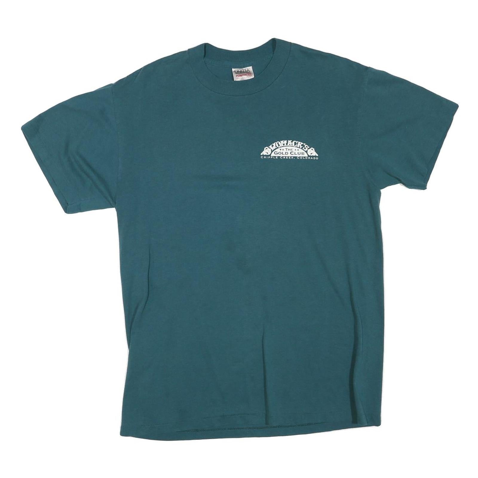 ONEITA Womens Blue Womacks Casino Graphic T-Shirt M Short Sleeve Crew Neck Refurbished - N/A refurbished available on Cerqular