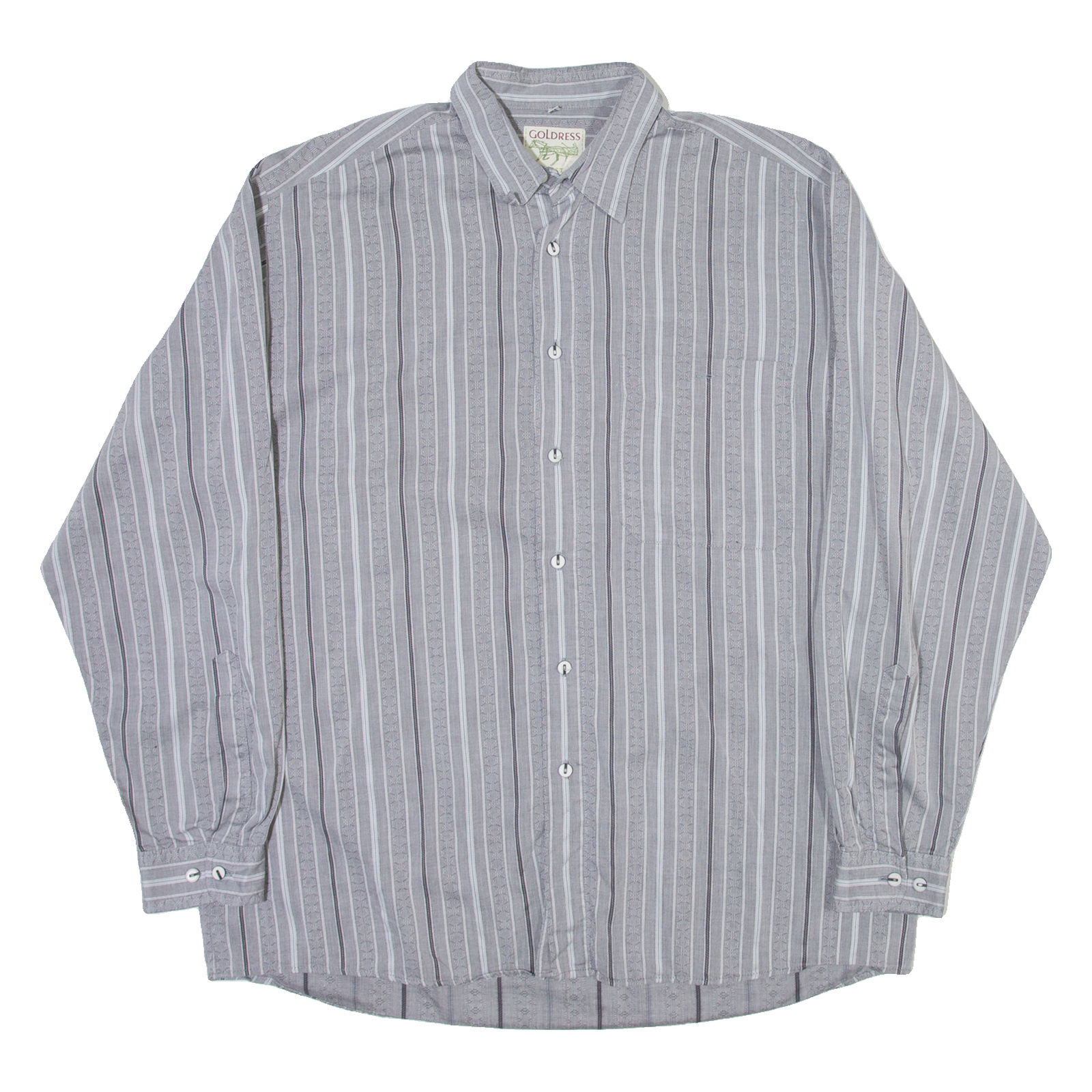 Buy GOLDRESS Mens Shirt Grey Striped Long Sleeve L Refurbished - $15.59 GOLDRESS Mens Shirt Grey Striped Long Sleeve L Refurbished - N/A refurbished available on Cerqular