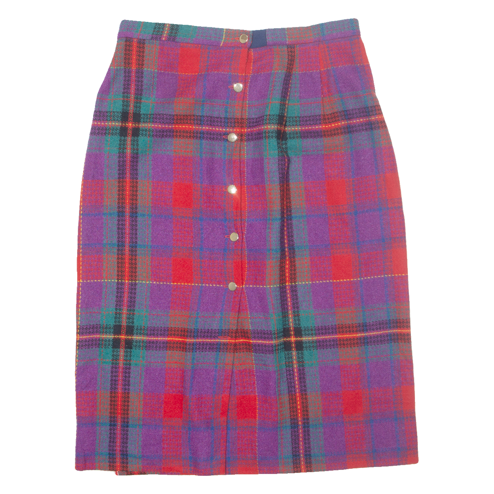 Buttoned Womens A-Line Skirt Pink Midi Check M Refurbished - N/A refurbished available on Cerqular
