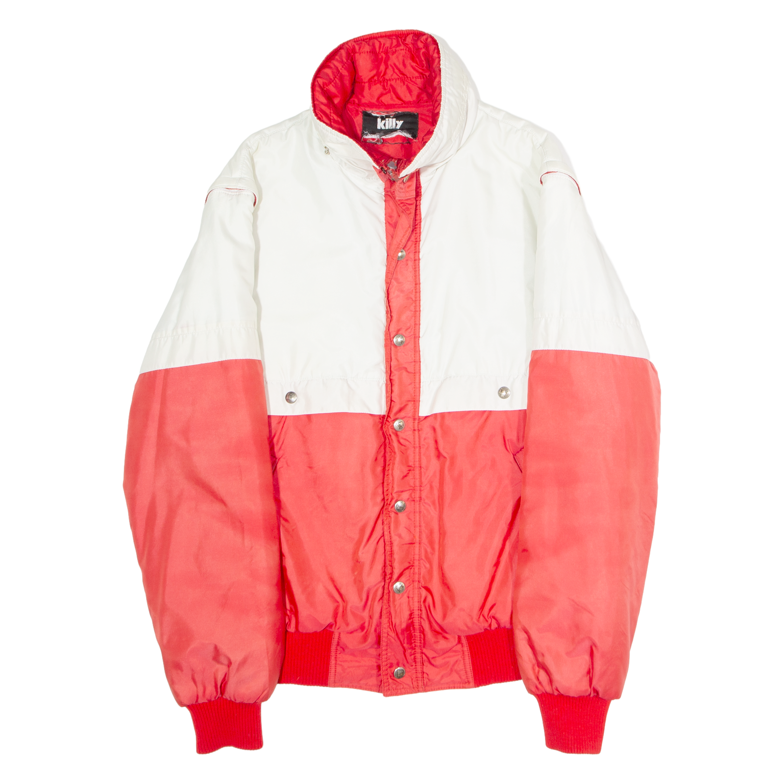 KILLY Mens Jacket Red 80s Hooded Colourblock S Refurbished - N/A refurbished available on Cerqular