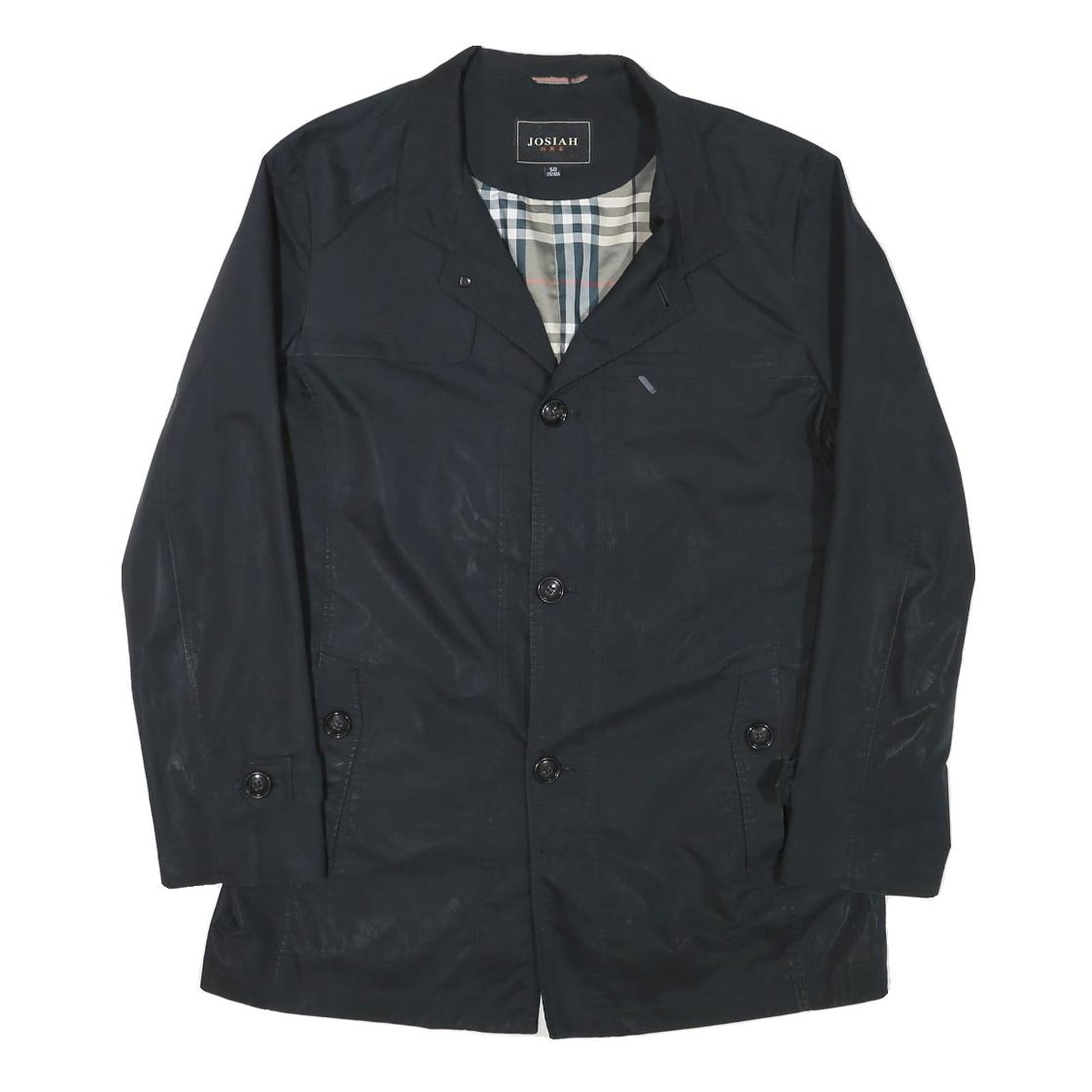 JOSIAH Mens Black Button Jacket M Polyester Blend Plain Classic Button Closure Refurbished - N/A refurbished available on Cerqular