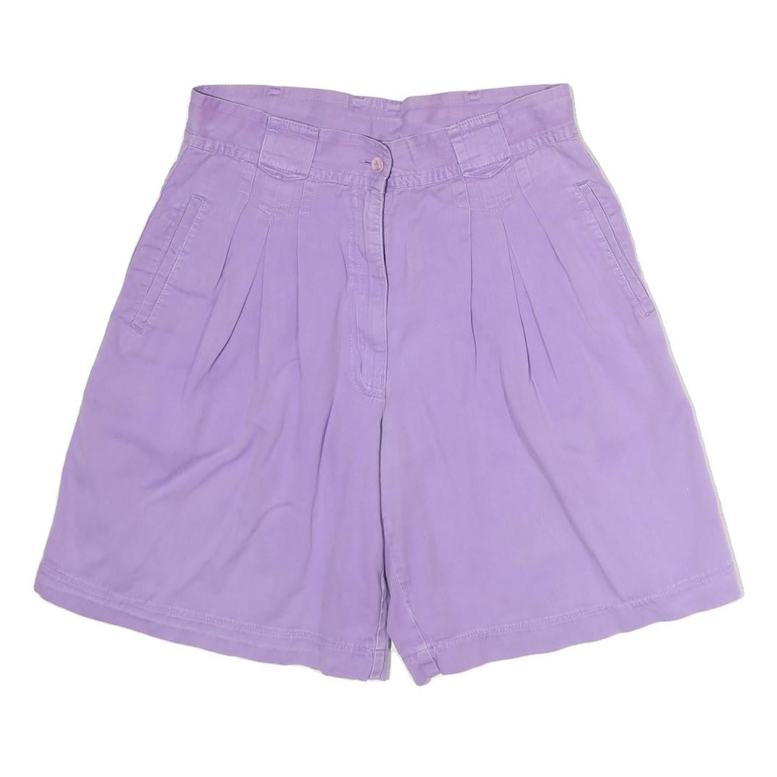 Womens Shorts Purple Casual Plain M W26 Comfortable Cotton Blend Refurbished - N/A refurbished available on Cerqular