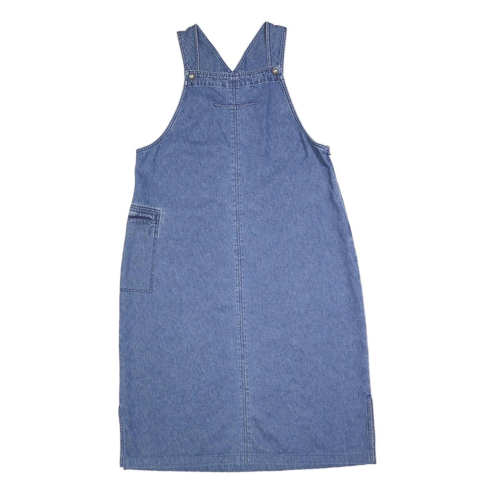 WOOLRICH Womens Blue Denim Shift Cotton Blend Sleeveless Midi XL Pinafore Dress Refurbished - N/A refurbished available on Cerqular