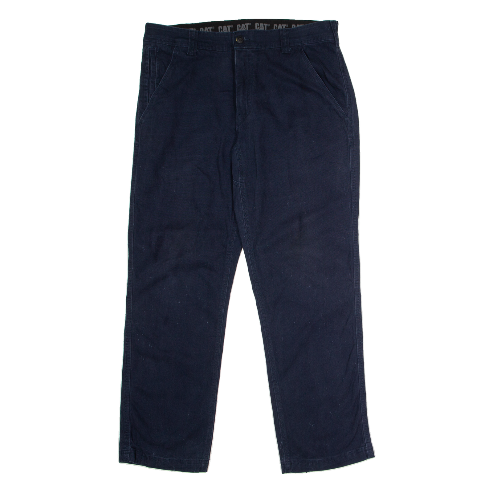 CAT Workwear Mens Canvas Trousers Blue Regular Straight W34 L30 Refurbished - N/A refurbished available on Cerqular