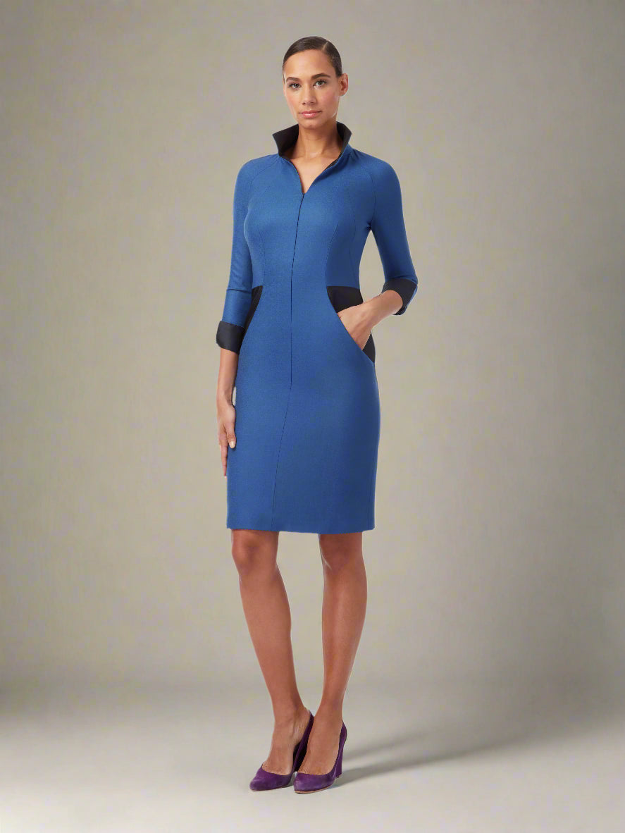 STREAM | 4/5-Sleeve Dress | Colour: Topaz Blue | Size: UK 6 (US 0) Refurbished - N/A refurbished available on Cerqular