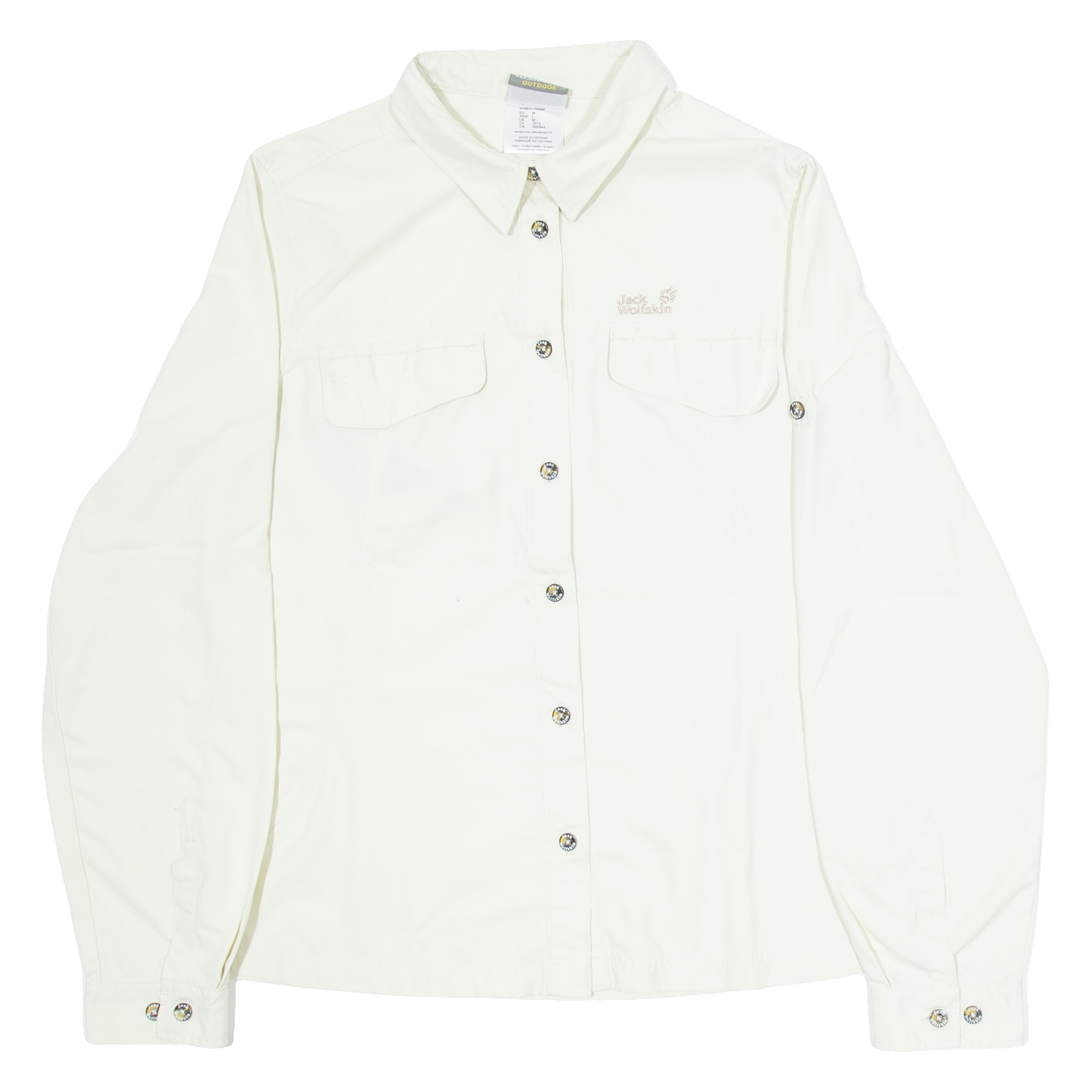 JACK WOLFSKIN Womens Plain Shirt Cream Long Sleeve M Refurbished - N/A refurbished available on Cerqular