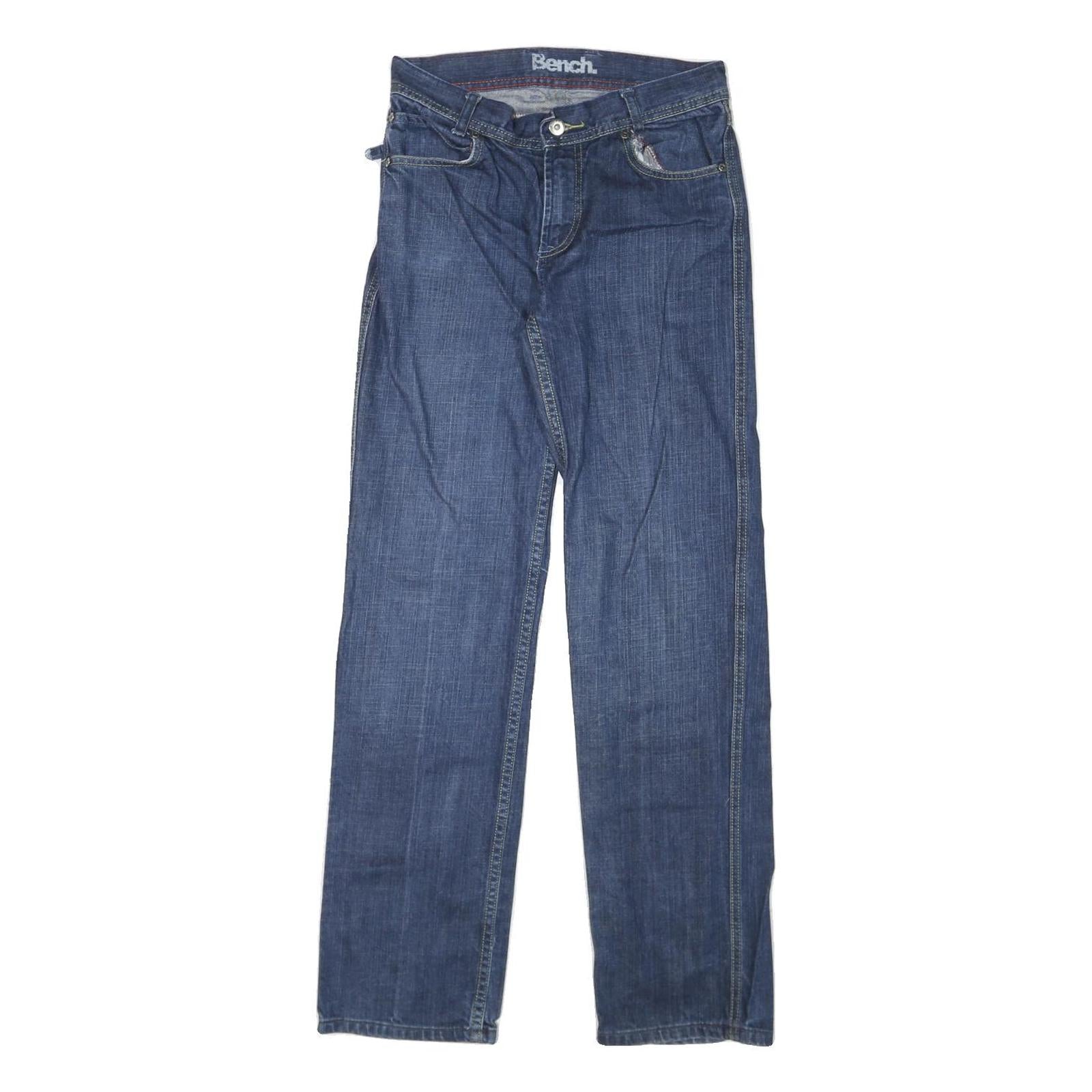 BENCH Womens Jeans Blue Regular Straight Denim Medium W28 L31 Zip Cotton Blend Refurbished - N/A refurbished available on Cerqular