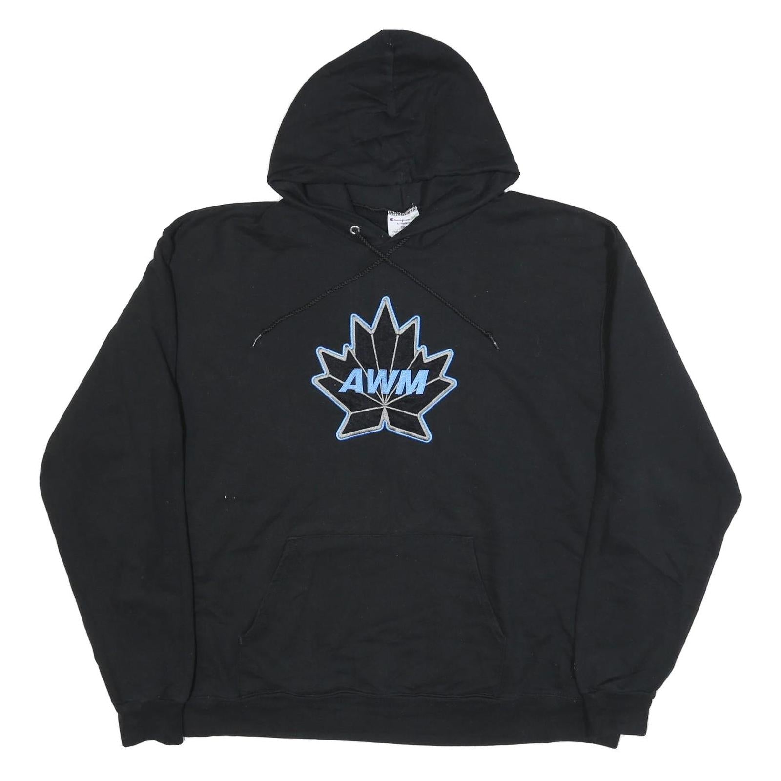 CHAMPION Mens Black Hoodie 2XL Cotton Blend Pullover Hooded Sweatshirt Refurbished - N/A refurbished available on Cerqular