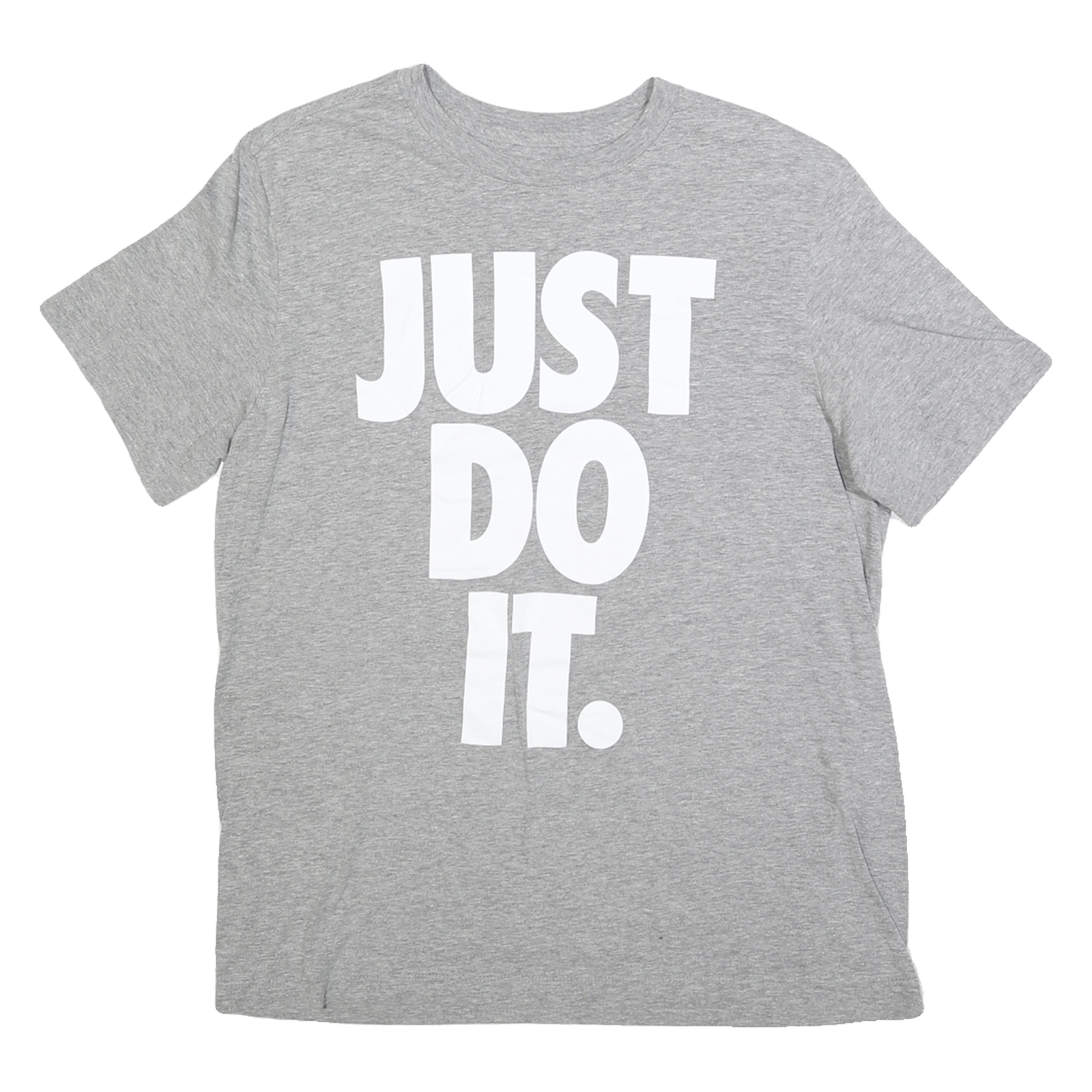 NIKE Mens Grey Just Do It T-Shirt M Short Sleeve Crew Neck Cotton Blend Casual Refurbished - N/A refurbished available on Cerqular