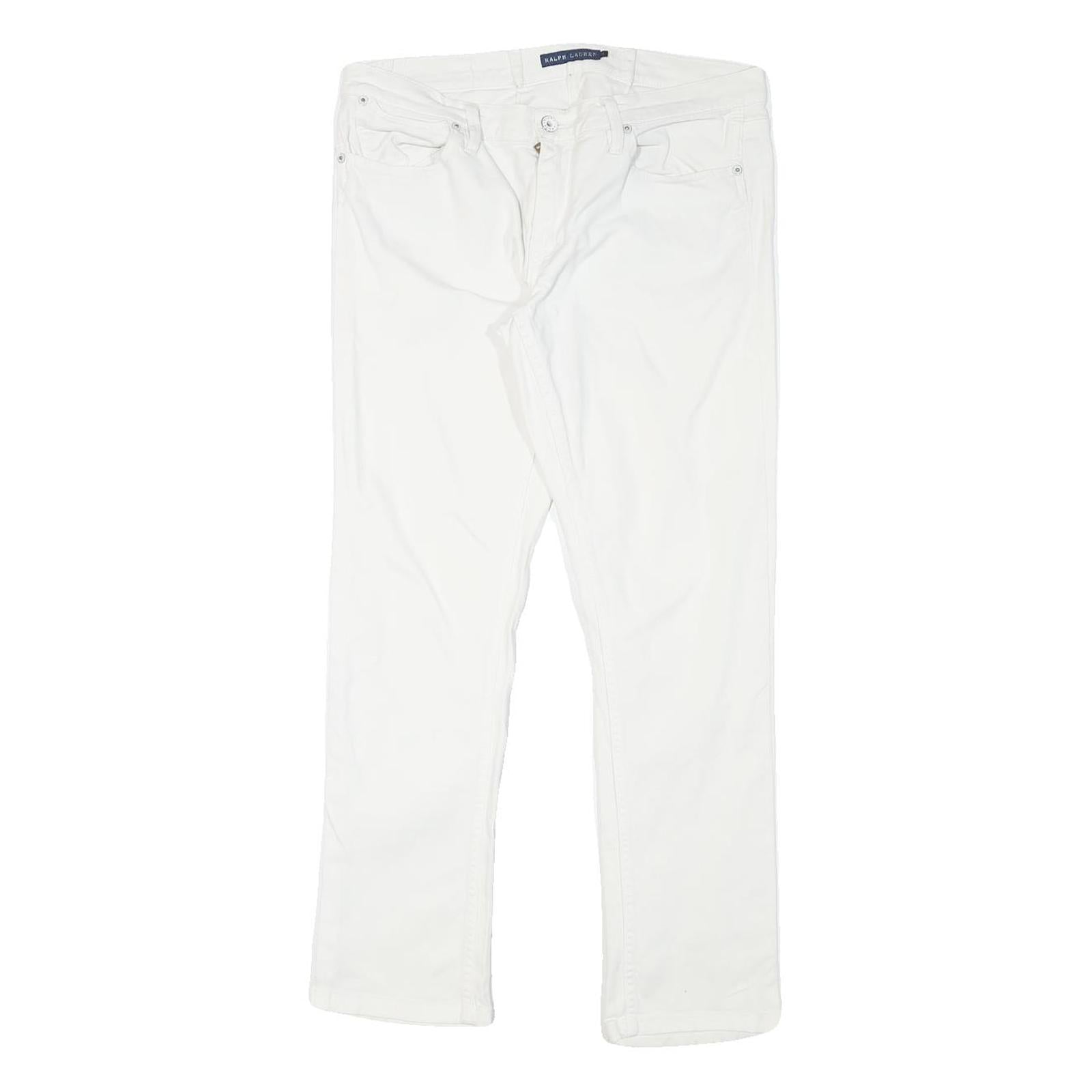 RALPH LAUREN Womens Slim White Cotton Blend Denim Jeans W32 L28 Zip Stylish Refurbished - N/A refurbished available on Cerqular