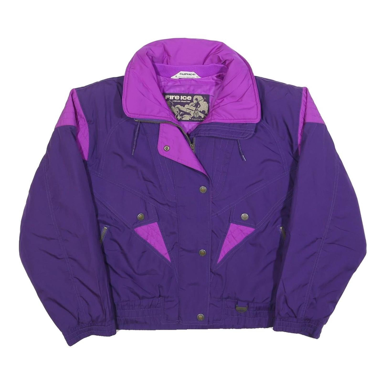 SUN ICE Womens Purple & Magenta Outdoor Jacket M Polyester Blend Zip Refurbished - N/A refurbished available on Cerqular