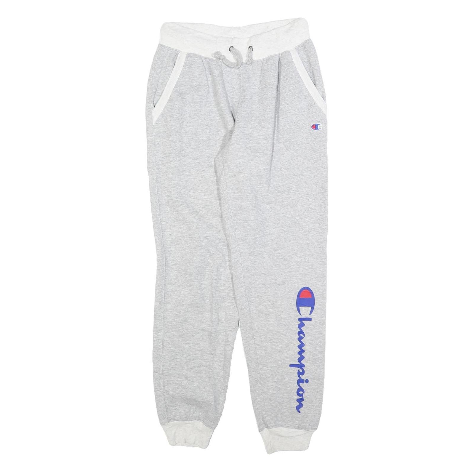 CHAMPION Womens Joggers Grey & White XS W25 L28 Cotton Blend Comfortable Fit Refurbished - N/A refurbished available on Cerqular