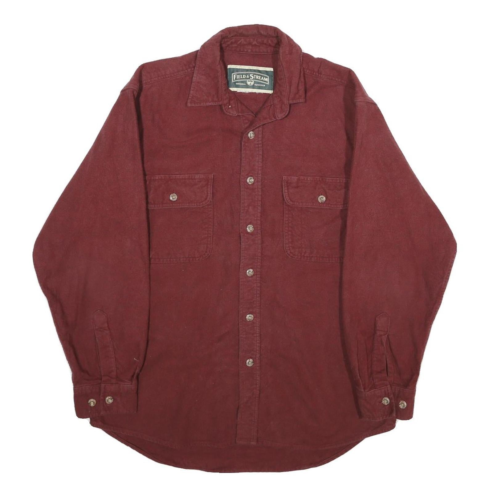 FIELD & STREAM Mens Red Cotton Shirt L Button Front Casual Workwear Refurbished - N/A refurbished available on Cerqular