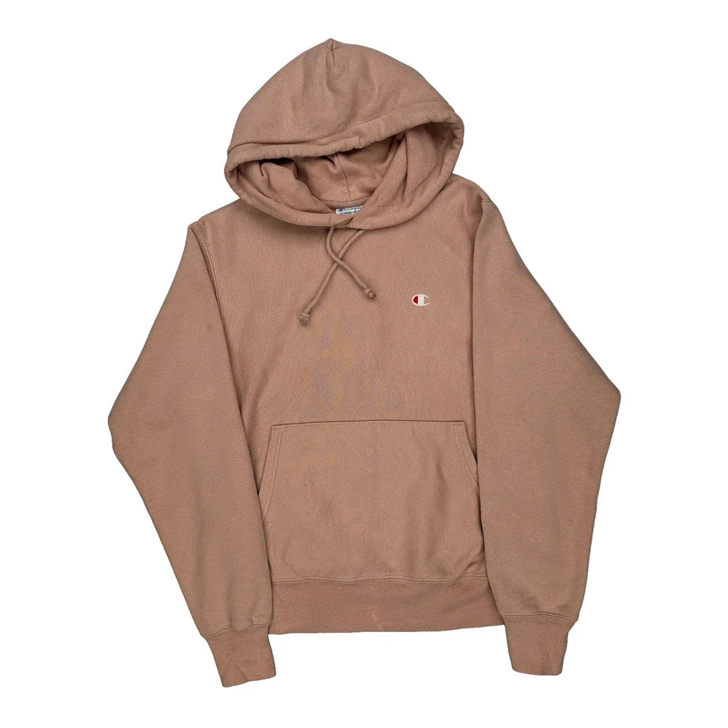 Champion Hoodie - Small Brown Cotton Refurbished - Thrifted (note: this is a term often used to describe second- refurbished available on Cerqular