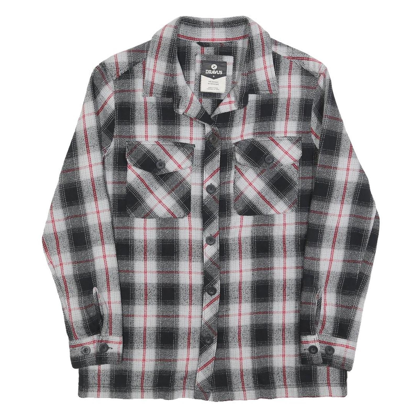 DRAVUS Womens Black & White Check Shirt S Cotton Blend Plaid Casual Button Up Refurbished - N/A refurbished available on Cerqular