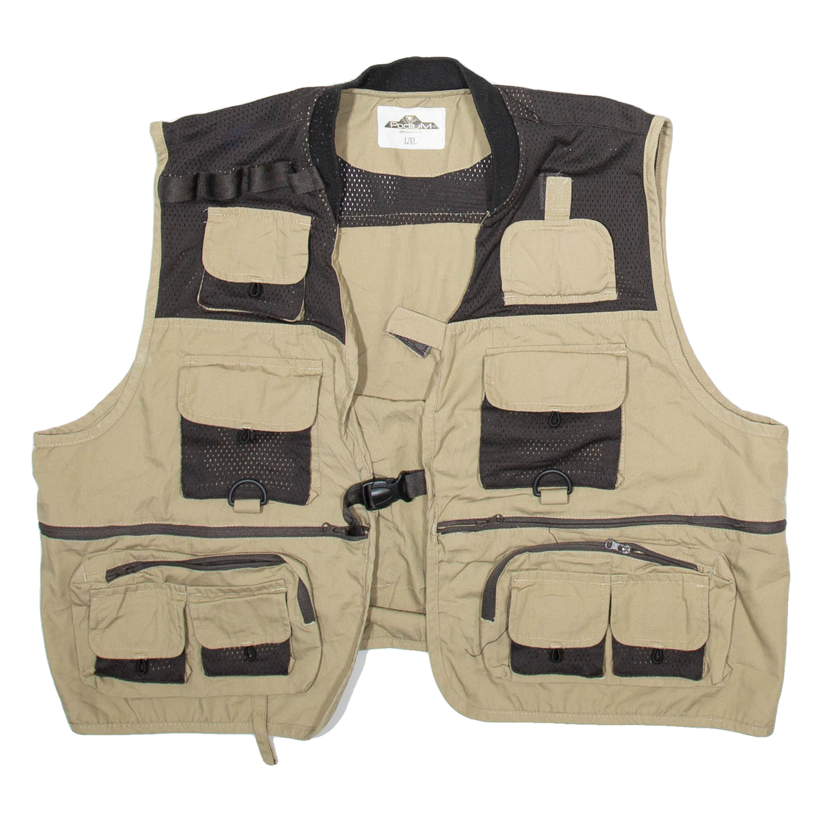 PODIUM Utility Mens Gilet Beige XL Refurbished - N/A refurbished available on Cerqular