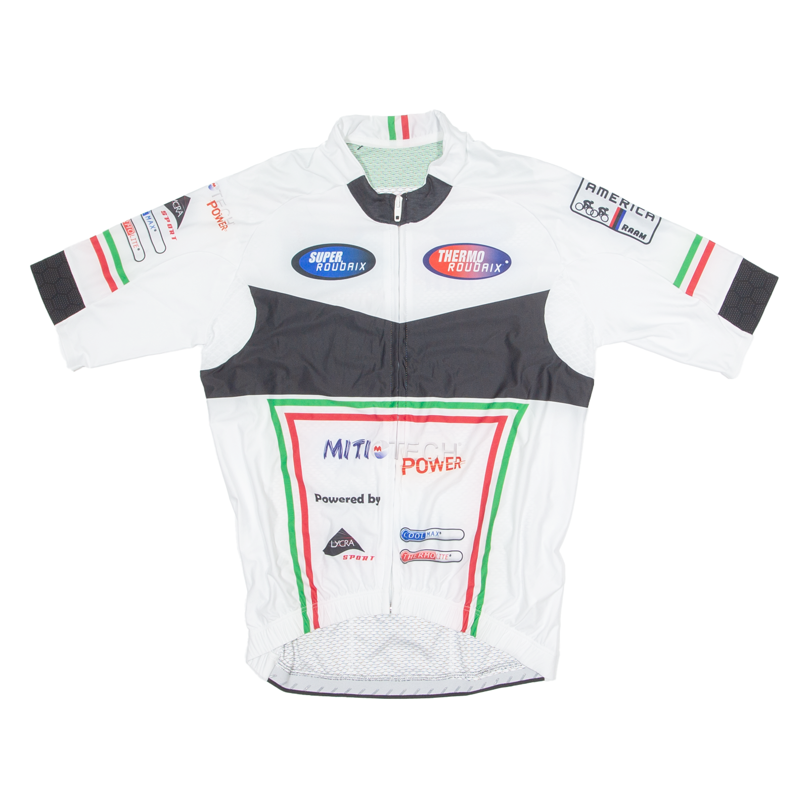 SUPER ROUBAIX Cycling Full Zip Mens Jersey White High Neck L Refurbished - N/A refurbished available on Cerqular