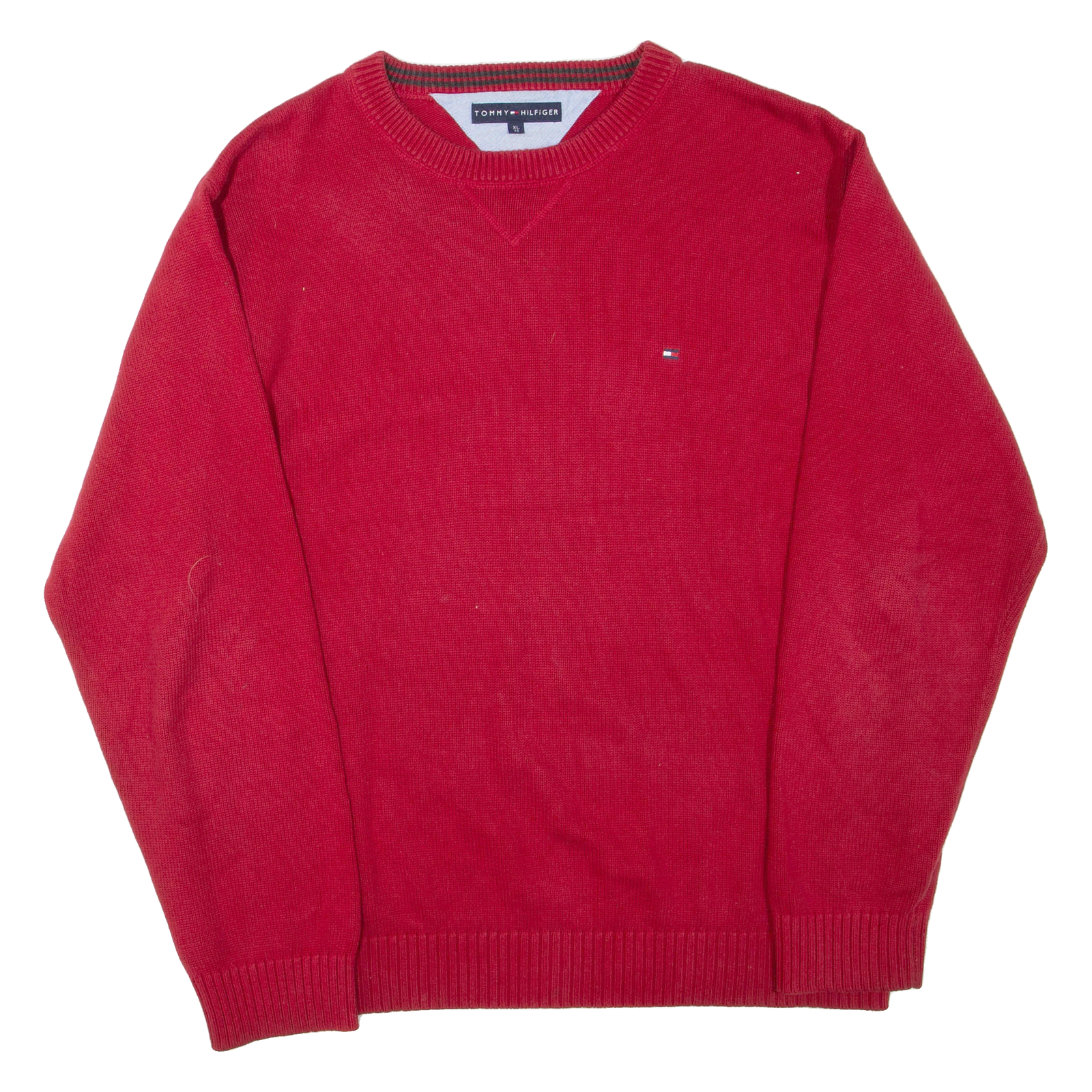 TOMMY HILFIGER Mens Jumper Red Tight Knit XL Refurbished - N/A refurbished available on Cerqular