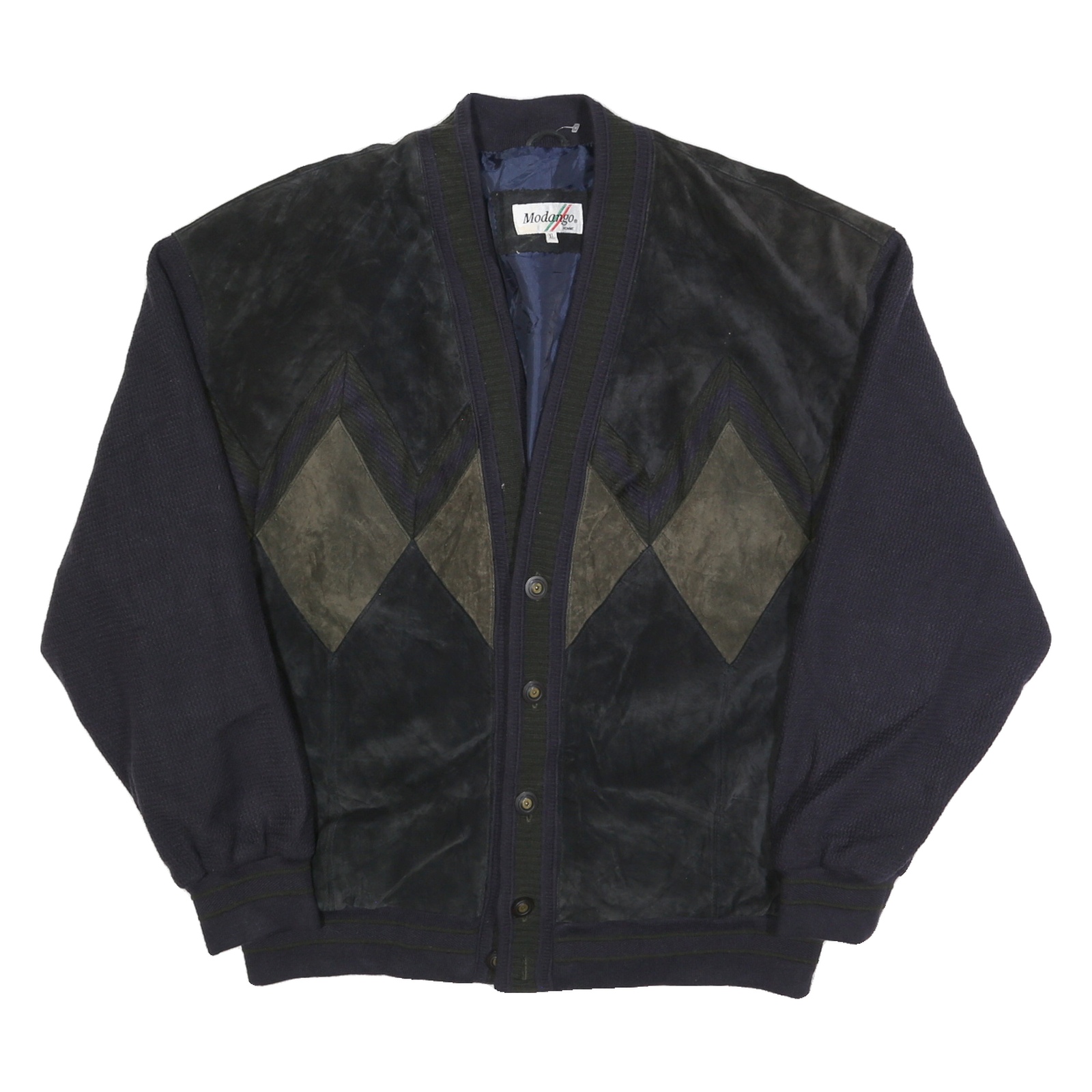MODANGO Mens Black Suede Button Jacket XL Suede Plain Vintage Stylish Refurbished - N/A refurbished available on Cerqular