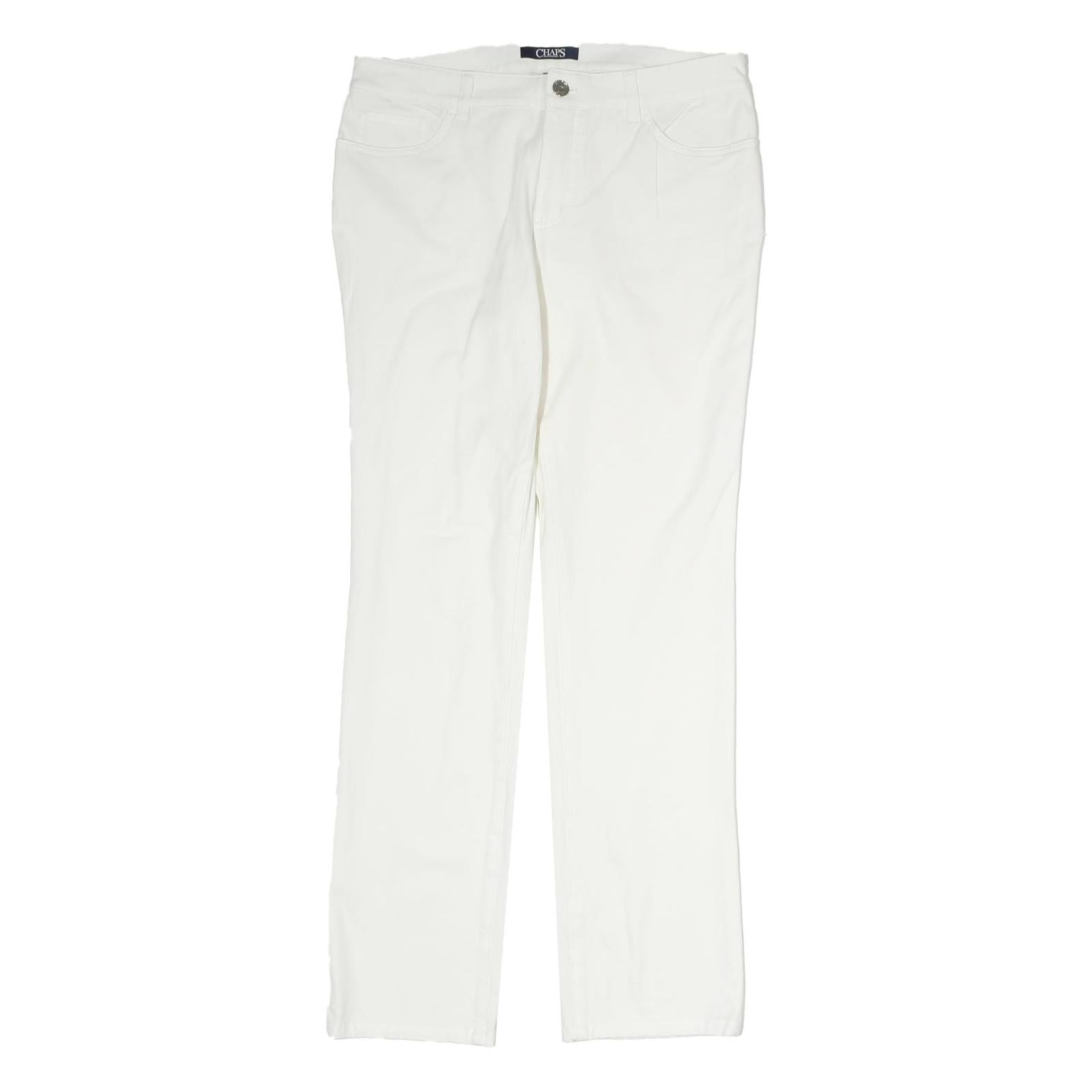 CHAPS Womens Cotton Blend White Slim Straight Trousers W32 L30 Casual Zip Refurbished - N/A refurbished available on Cerqular