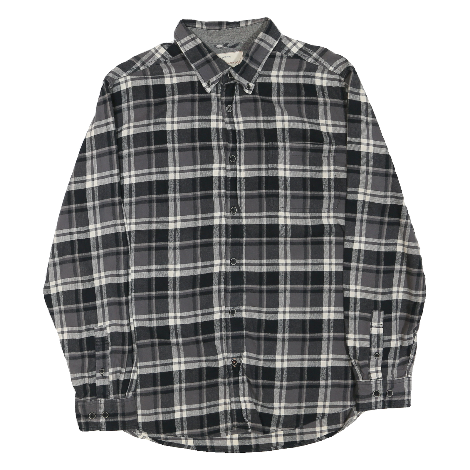 Weatherproof Vintage Mens Black & Grey Check Shirt L Casual Button Down Cotton Refurbished - N/A refurbished available on Cerqular