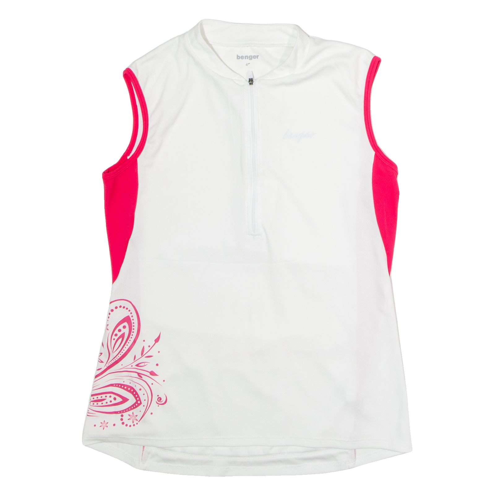 BENGER Cycling Womens Jersey White Sleeveless 1/2 Zip UK 12 Refurbished - N/A refurbished available on Cerqular